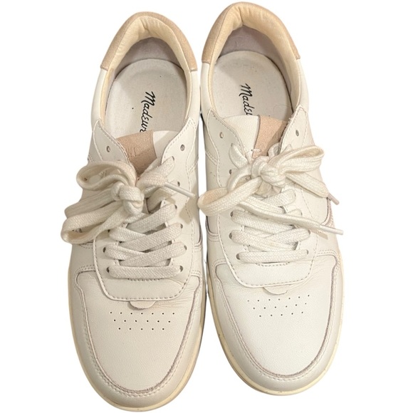 Madewell White and Tan Leather Basketball Sneakers 9 - Picture 3 of 5